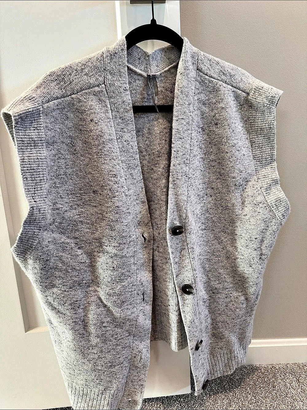 Anthropologie Gray Wool Sweater Vest Size Large Like New